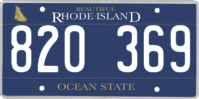 RI license plate 820369