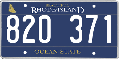 RI license plate 820371
