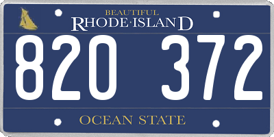 RI license plate 820372