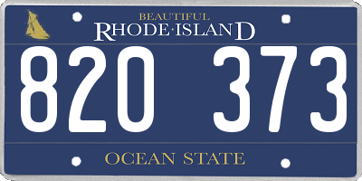 RI license plate 820373