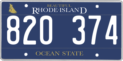 RI license plate 820374