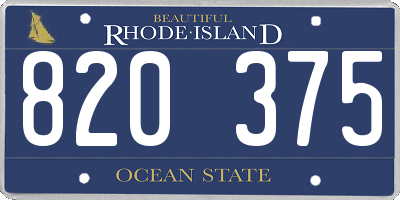 RI license plate 820375