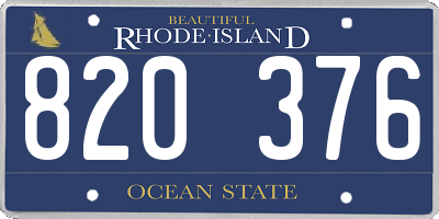 RI license plate 820376