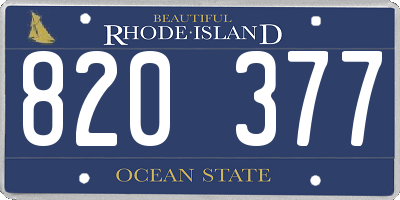 RI license plate 820377