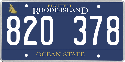 RI license plate 820378