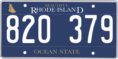 RI license plate 820379