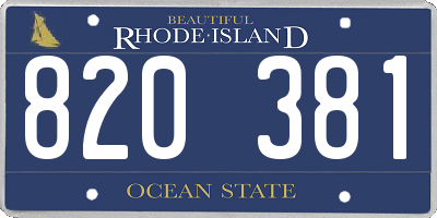 RI license plate 820381