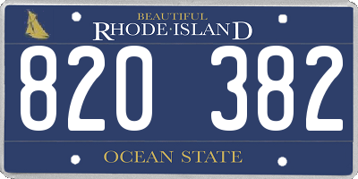 RI license plate 820382