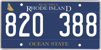 RI license plate 820388