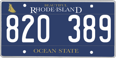 RI license plate 820389