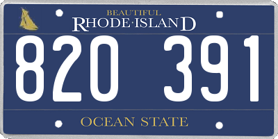 RI license plate 820391