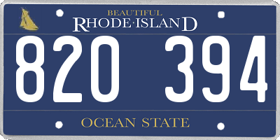 RI license plate 820394