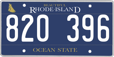 RI license plate 820396