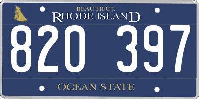 RI license plate 820397