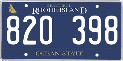 RI license plate 820398