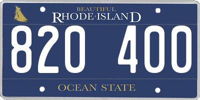 RI license plate 820400