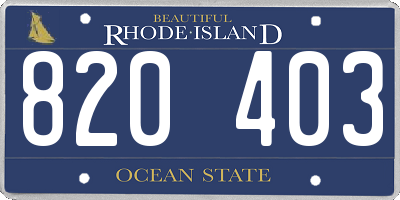 RI license plate 820403