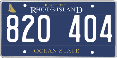 RI license plate 820404