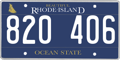 RI license plate 820406