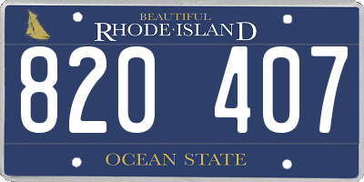 RI license plate 820407