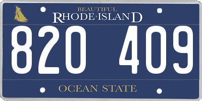 RI license plate 820409
