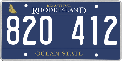 RI license plate 820412