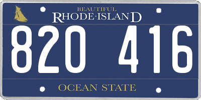 RI license plate 820416