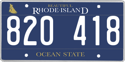 RI license plate 820418