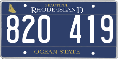RI license plate 820419