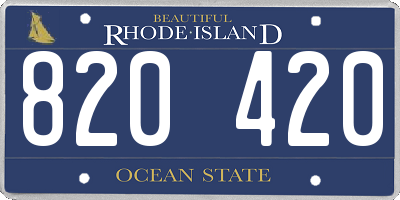 RI license plate 820420