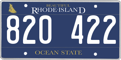 RI license plate 820422