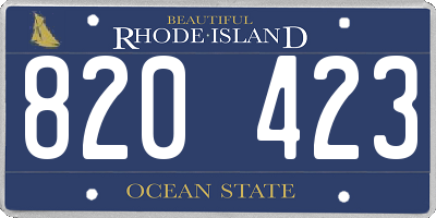 RI license plate 820423