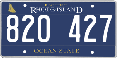 RI license plate 820427