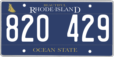 RI license plate 820429