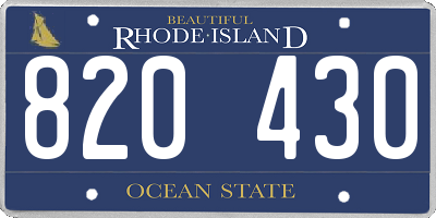 RI license plate 820430