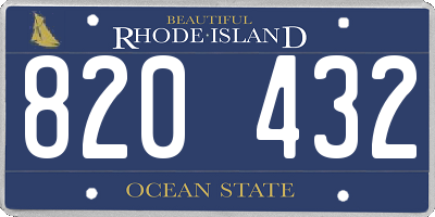 RI license plate 820432