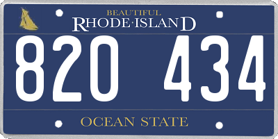 RI license plate 820434