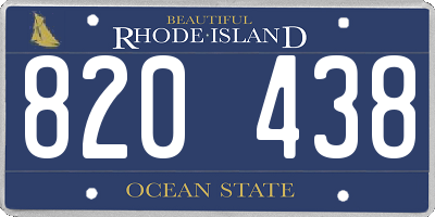 RI license plate 820438
