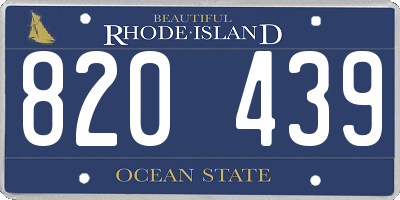 RI license plate 820439