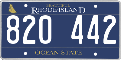 RI license plate 820442