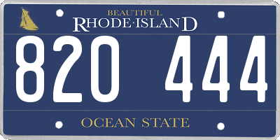 RI license plate 820444
