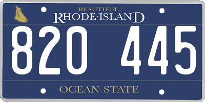 RI license plate 820445