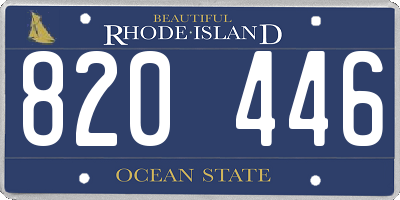 RI license plate 820446