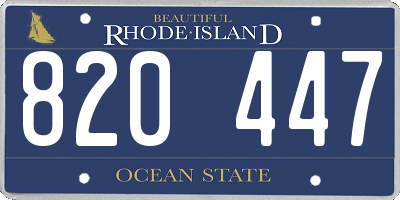 RI license plate 820447