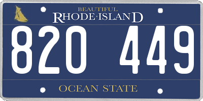 RI license plate 820449