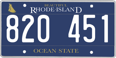 RI license plate 820451