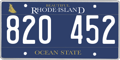 RI license plate 820452