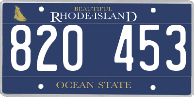 RI license plate 820453