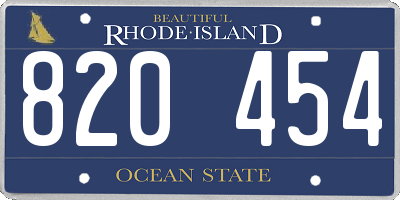 RI license plate 820454