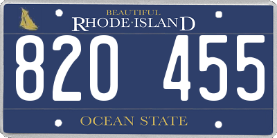 RI license plate 820455